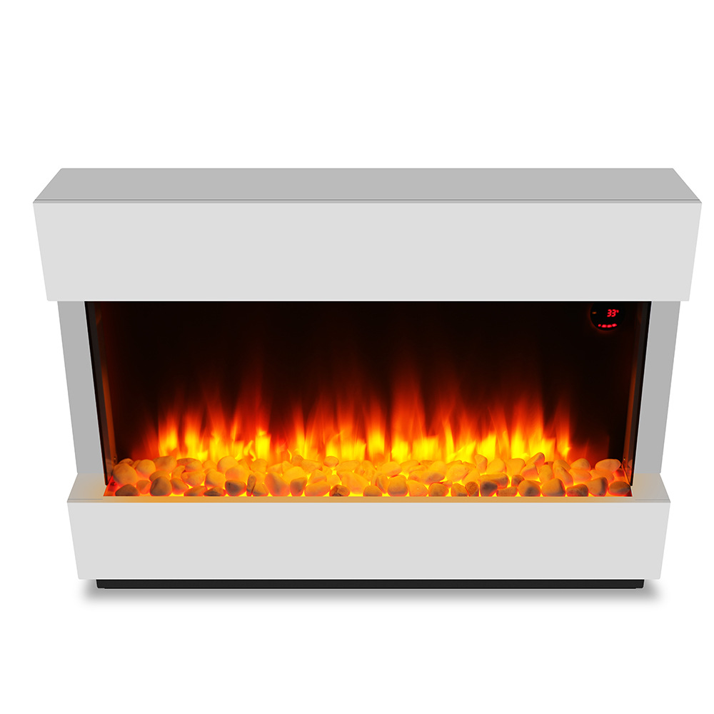 Simulated Flame Electric Fireplace Fast Heating Energy-Saving Cross-Border Heater Realistic Wood Stone Decorative Wooden Frame Integrated Fireplace