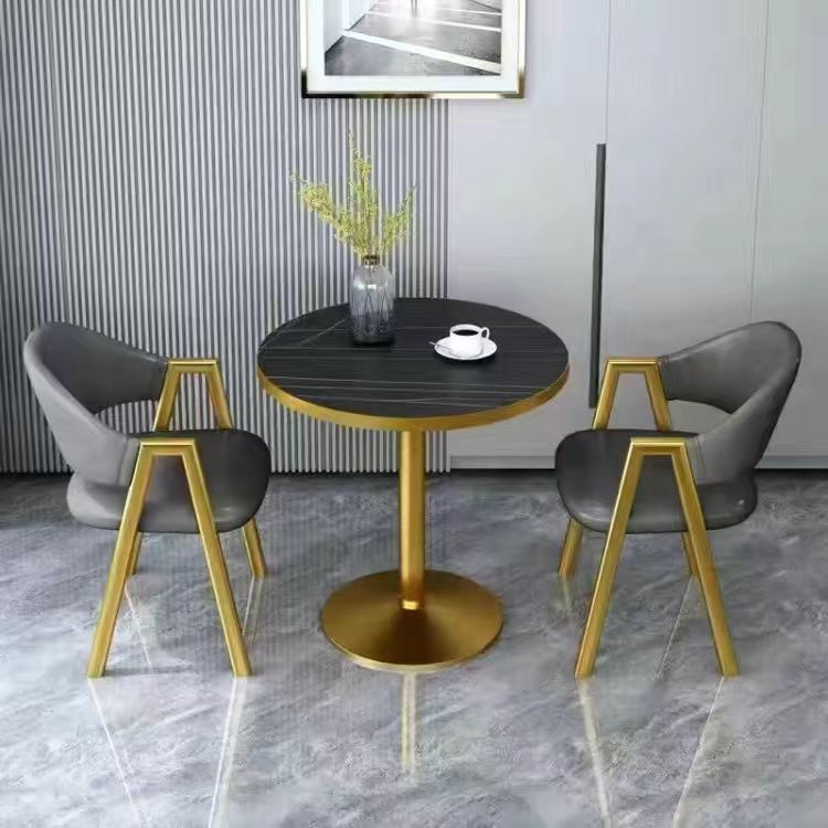 Leisure Nordic Style Small Apartment Balcony Negotiation Table and Chair Combination Simple Meeting Guest Sales Office Small Round Table Milk Tea Reception