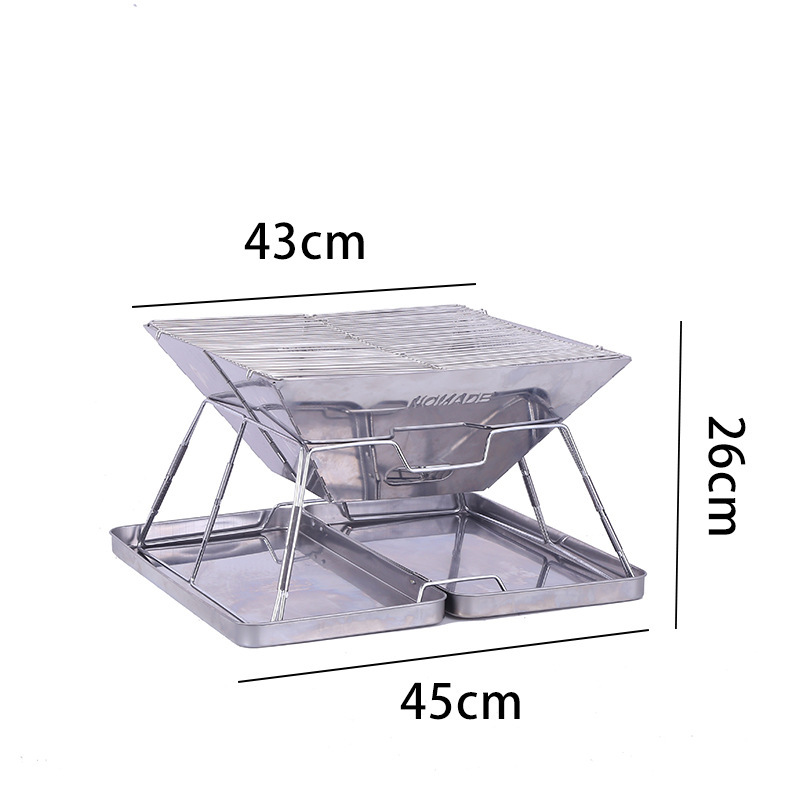 Amazon Outdoor Stainless Steel Folding Barbecue Grill Portable Wood Stove Barbecue Grill Charcoal Stove Fire Table Custom Wholesale
