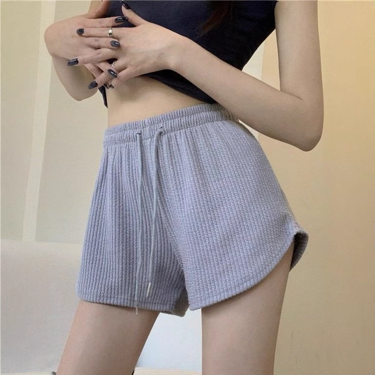 Women's Shorts Waffle New Summer High Waist plus size Shorts Cyber Celebrity Fitness Sports Pants Loose Casual Pants
