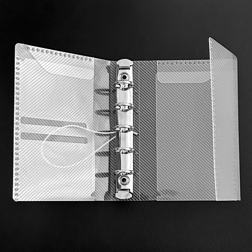 PVC Transparent M5 Tri-Fold Loose-leaf Hand Account Book Ins Portable Student Diary Notebook Sub-shell Storage Bag Card Cover