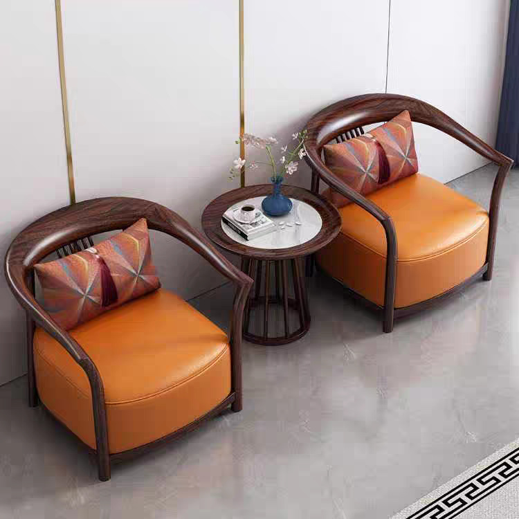 Новый китайский стиль, кресло из черного дерева, комплект из трех предметов, большой диван из массива дерева для гостиной, балконное кресло, приемное кресло