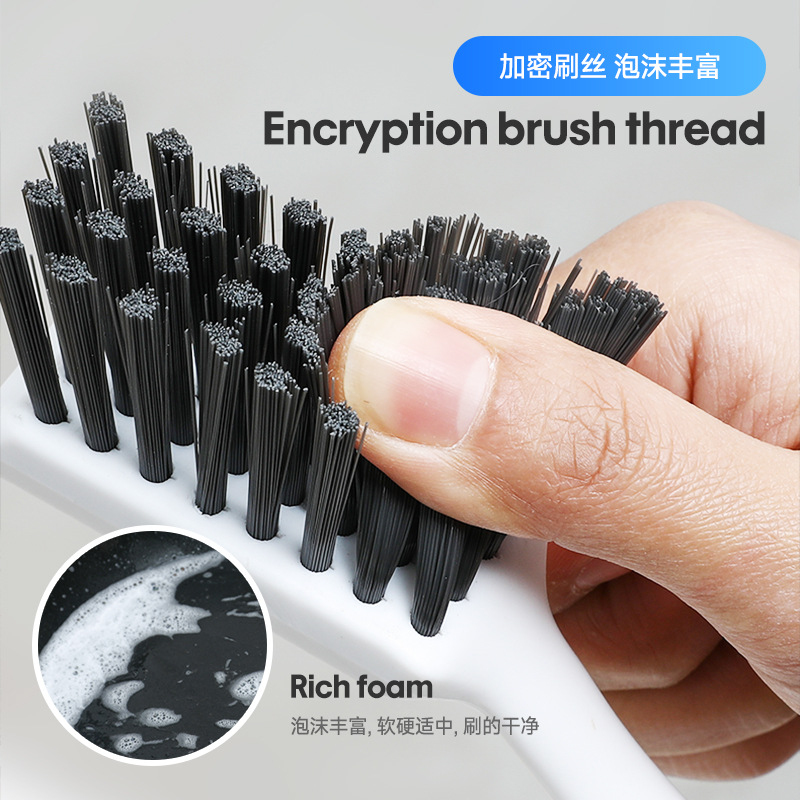 Square Head Brush with Spatula, Multifunctional Kitchen Dual-Use Dish Brush with Extended Handle, Gentle on Hands, with Spatula Feature