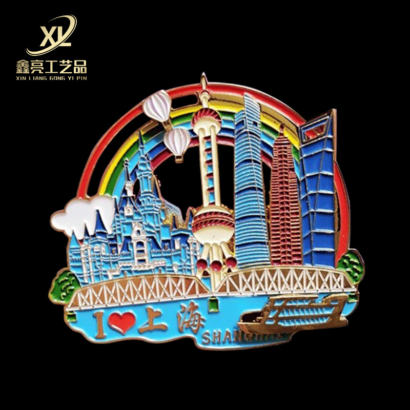 Customized Metal Refrigerator Magnets Featuring City Tourist Attractions, Cultural and Creative Museums, Cartoon Magnets, and Lacquered Commemorative Refrigerator Magnets