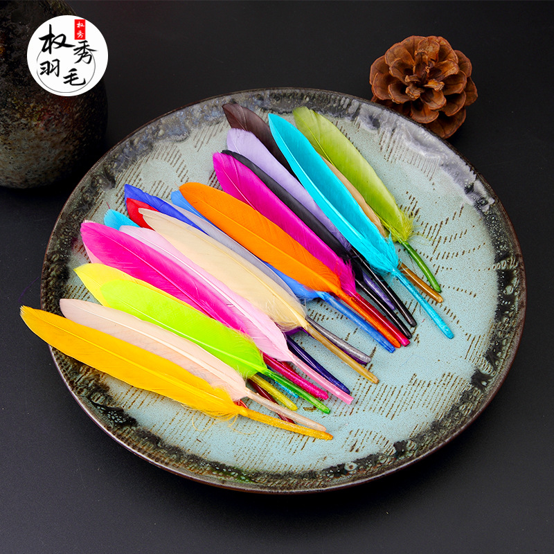 Quan Xiu Feather Yiwu craft small straight knife feather wholesale diy feather toddler handmade material factory direct sale