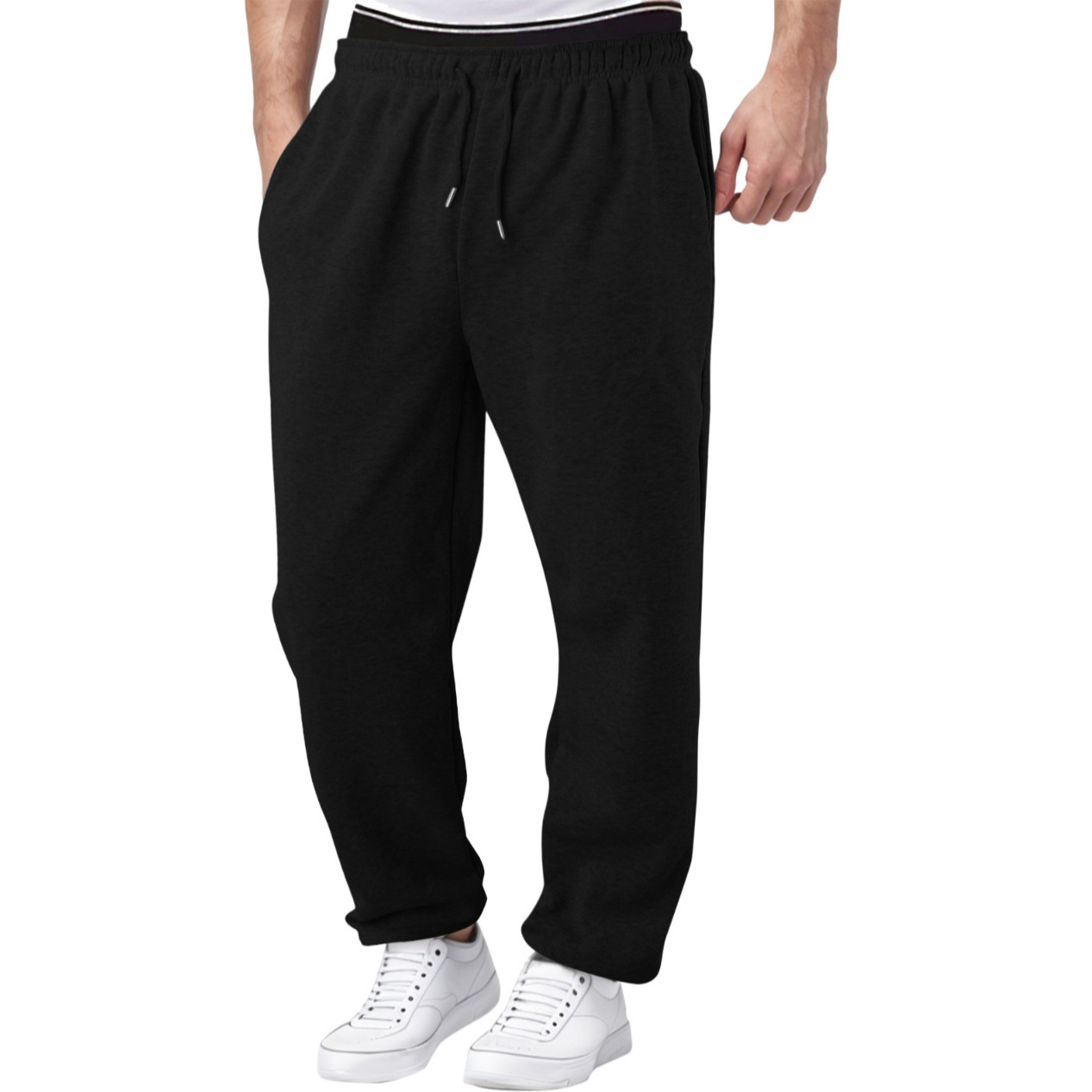 Cross-border E-commerce Amazon 2024 European and American Men's Tether Autumn and Winter Straight Loose Casual All-match Sweat Pants