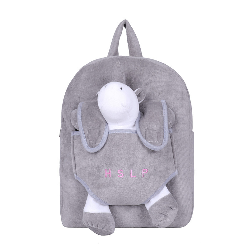 Autumn and Winter New Cartoon Plush Children's Bag Korean Style Boys and Girls Kindergarten School Bag Animal Anti-lost Small Backpack