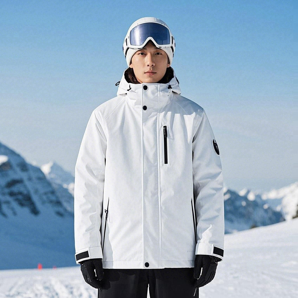 Индивидуальная белая лыжная куртка, экспорт, мужской теплый лыжный костюм, белая куртка