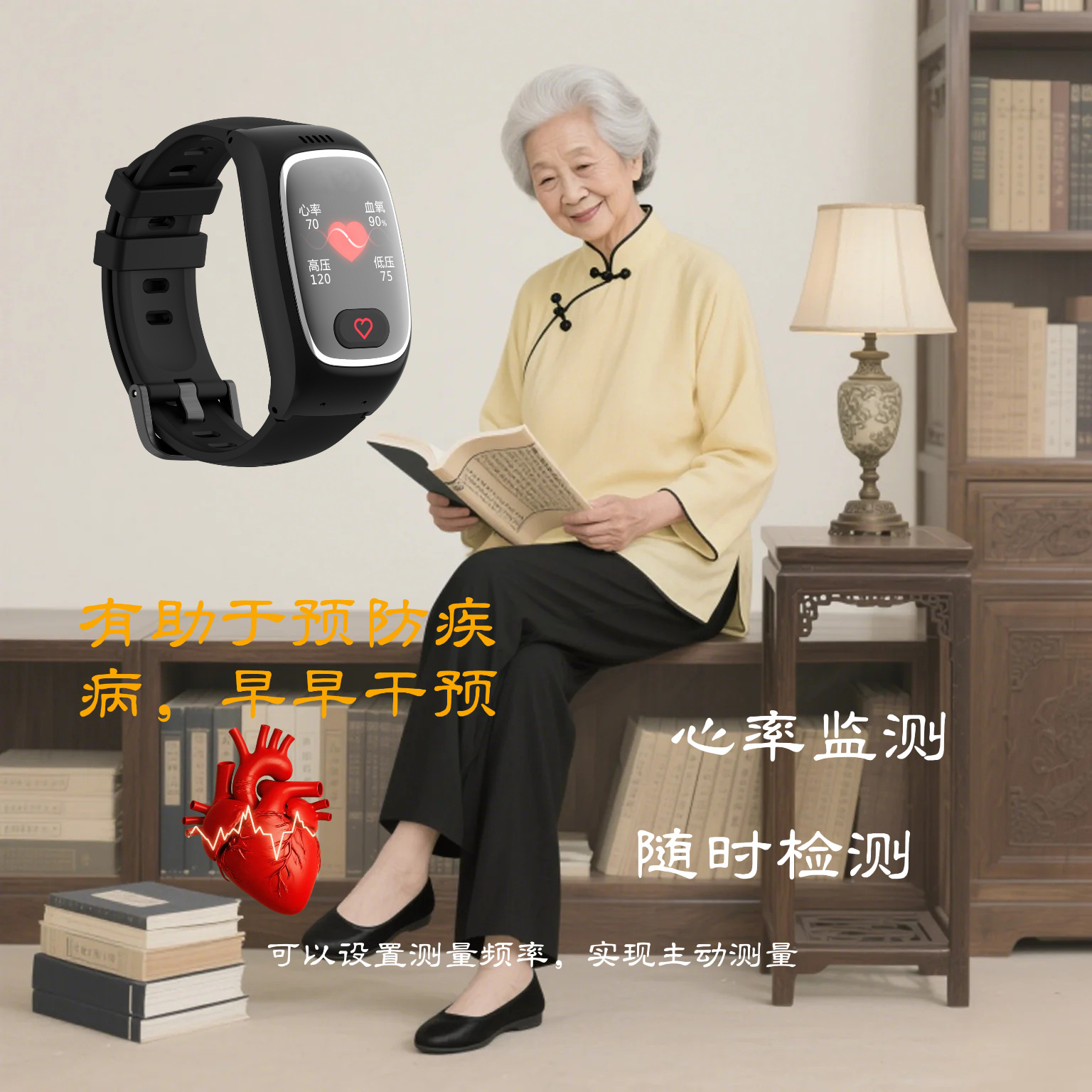 Elderly Positioning Bracelet Gps Positioning 4g Full Network Elderly Blood Pressure Heart Rate Smart Monitoring Smart Watch