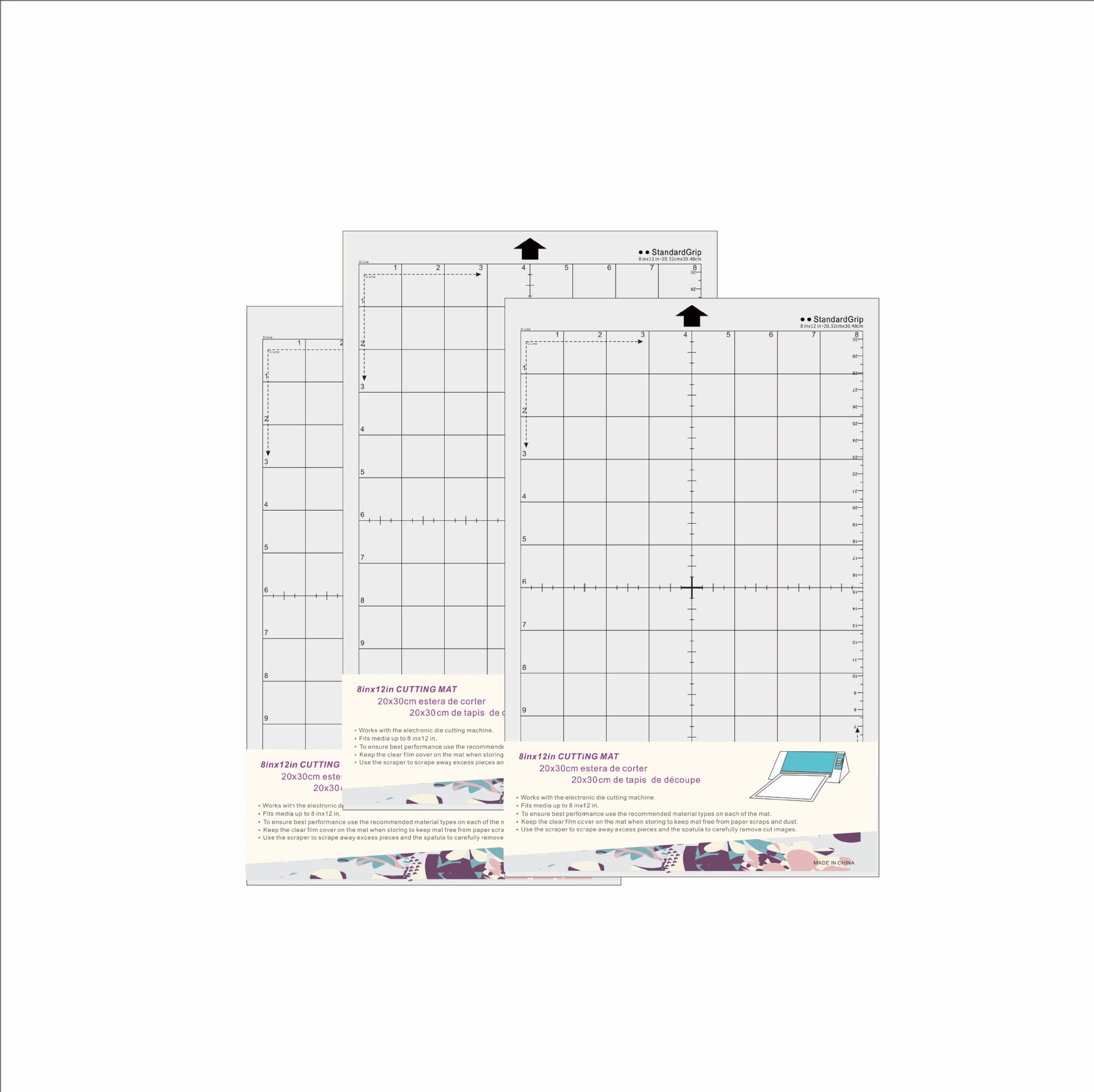 Adhesive Pad 8''x12'' Durable and Beautiful OLD FOX Medium Adhesive Transparent Adhesive Pad Cutting Mat