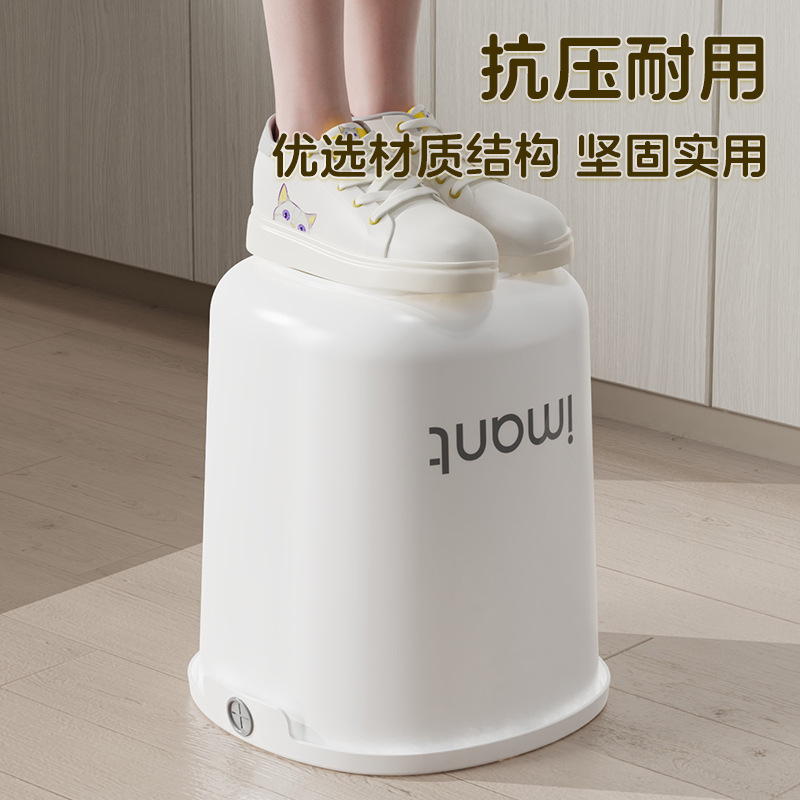 Cream Trash Can for Home Living Room, Bathroom, Kitchen, Bedroom, Large Trash Can, Office Wastebasket