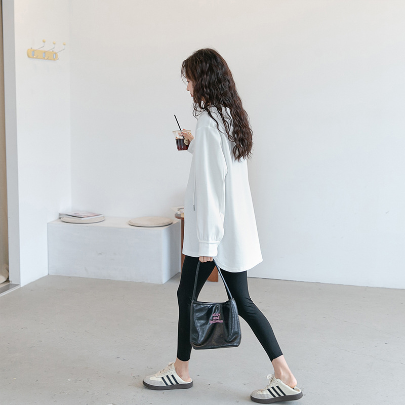 Spring new maternity clothes Korean style hooded maternity sweater long sleeve T-shirt loose casual mid-length plus size base