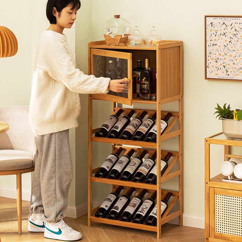 Floor-Standing Wine Rack Living Room Wine Cabinet Ornaments Oblique Multi-Layer Household Wine Cabinet Rack Storage Rack Simple Wine Rack