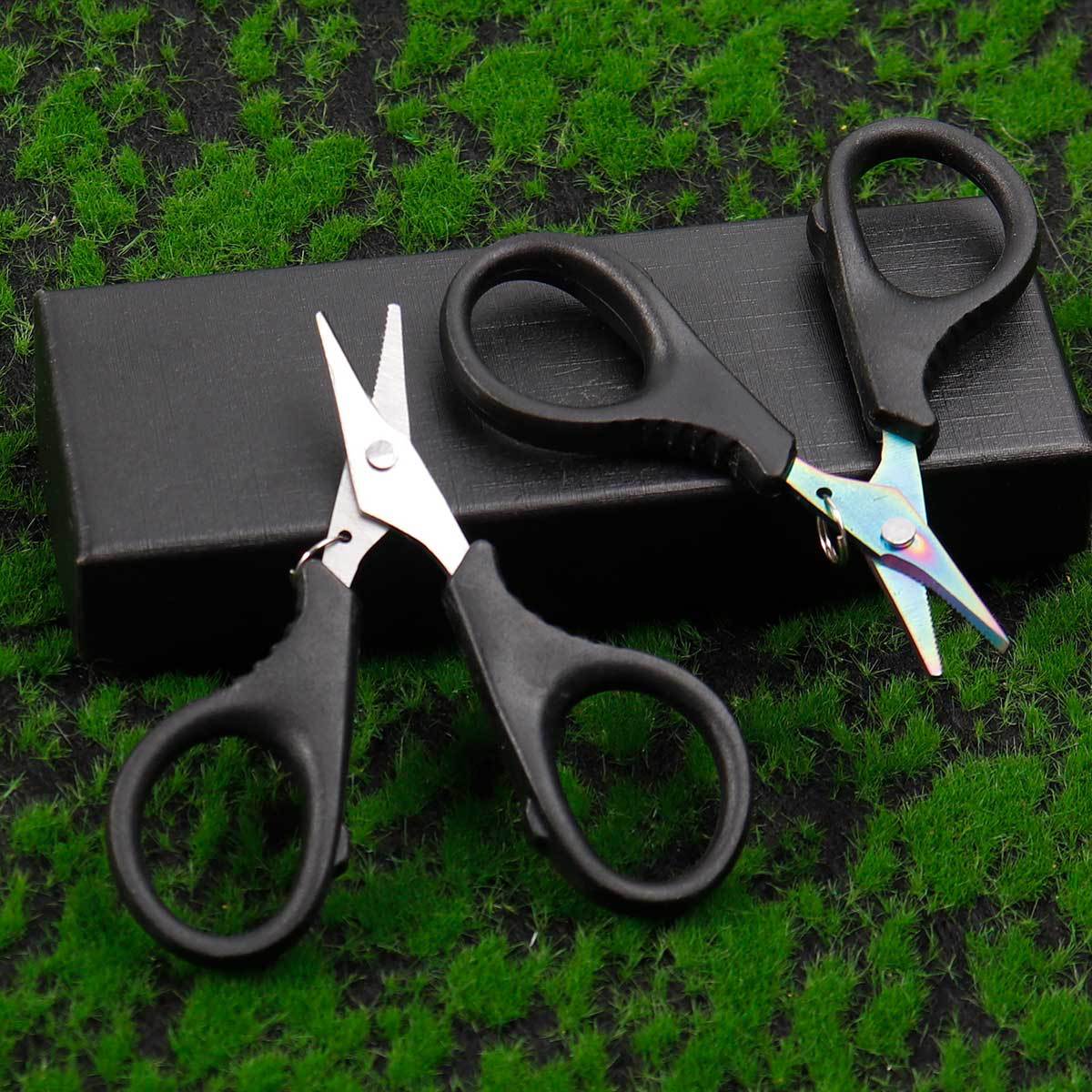 Outdoor Lure Pe Line Cutter Stainless Steel Titanium-Coated Fishing Scissors Easy-Pull Fishing Line Cutter Portable Practical Lure Scissors