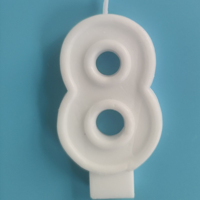 Factory direct cross-border special all kinds of sticky powder digital 0-9 birthday cake candle white embryo