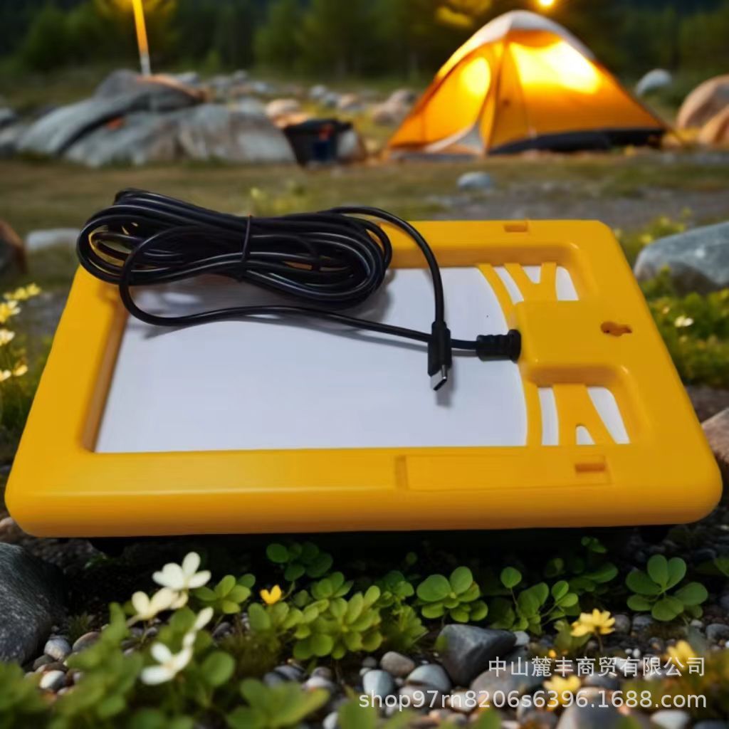 Solar-Powered Outdoor Emergency Power Supply Photovoltaic Panel Mobile Phone Flashlight Power Bank Waterproof Led