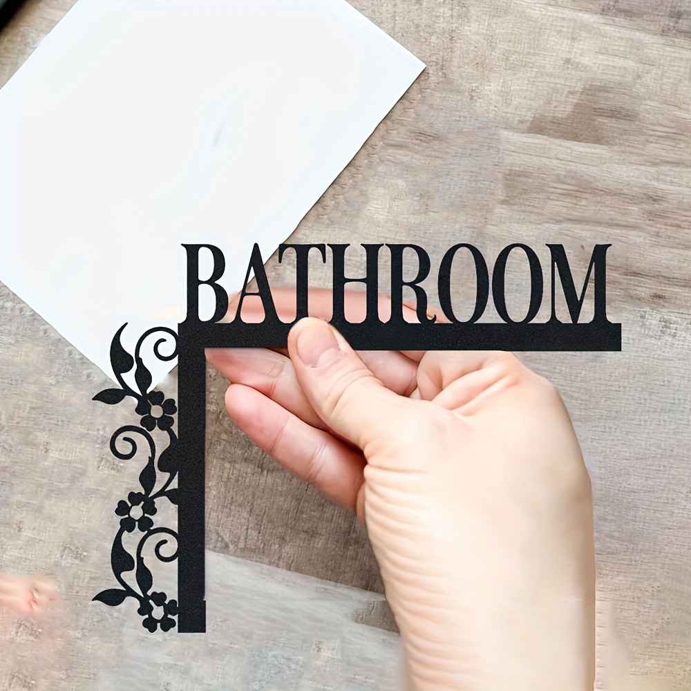 Настенная декоративная металлическая табличка для ванной с цветочным дизайном