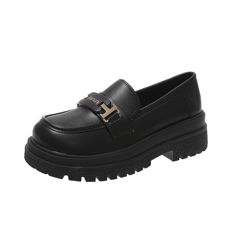 British Style Small Leather Shoes Women's 2025 New Spring Women's Shoes Thick-soled Spring and Autumn Single-layer Shoes Slip-on Loafers