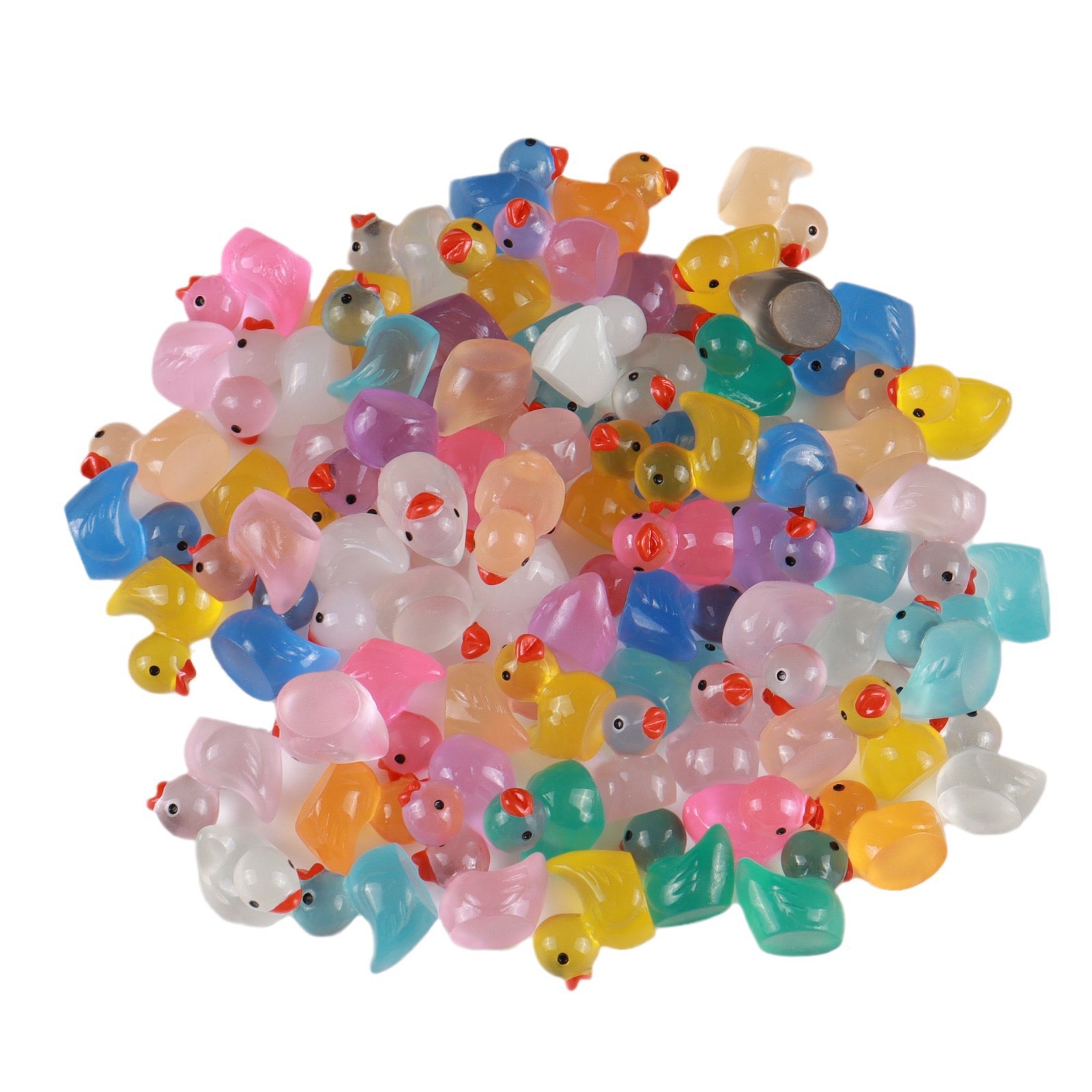 Luminous Colorful Duckling DIY Handmade Accessories Resin Accessories Micro Landscape Desktop Small Ornaments Miniature Moss Landscaping