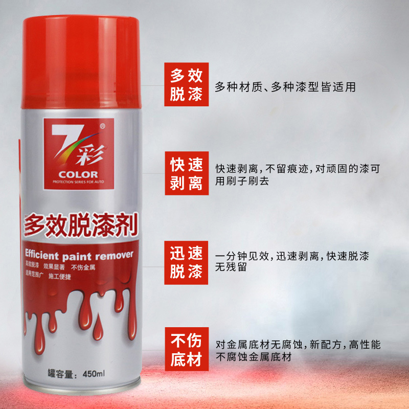 7-Color Paint Remover, Powerful Paint Removal Cleaner, Car Metal Tile Cement Glass Paint Removal Paint Remover