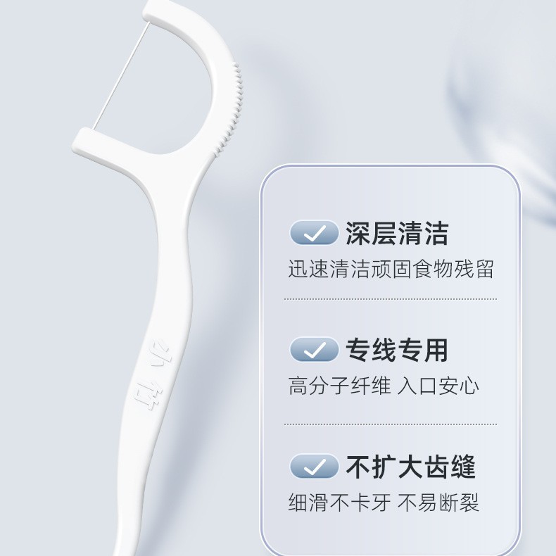 Xiaozhu Dental Floss Toothpicks Disposable Individually Packaged Dental Floss Sticks 50 Pieces Portable Family Box Factory Ready Stock