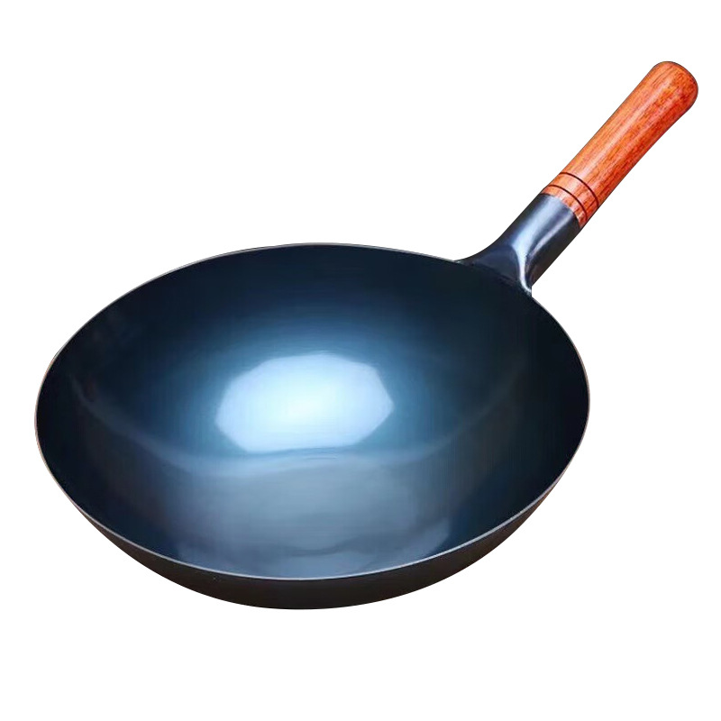 Zhangqiu Handmade Iron Wok Wok Household Wok Non-stick Wok Old-fashioned Restaurant Chef Commercial Big Horse Spoon Boiling