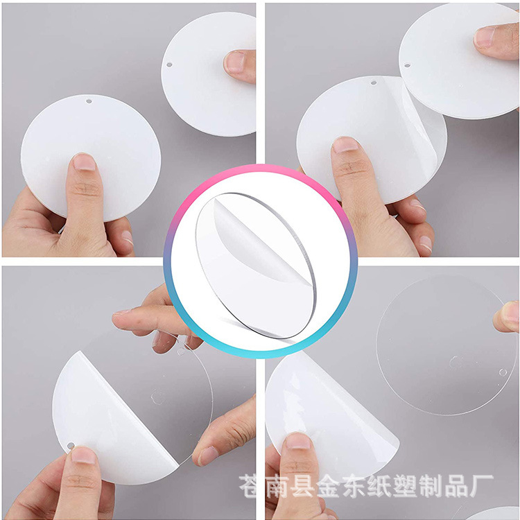 Acrylic Transparent Round Laser Cut Round Plate Non-Hole DIY Manual Non-Punch PMMA Disc with Film