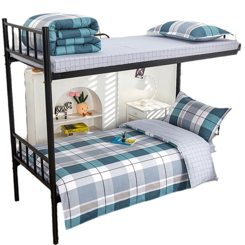 Factory wholesale student dormitory cotton three-piece set of enterprises and institutions quilt quilt cover sheets six-piece bedding