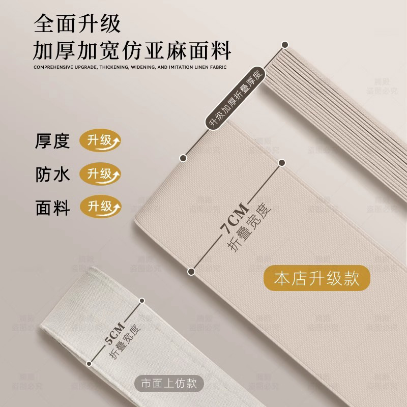 Kitchen Cabinet Miscellaneous Folding Curtain Cabinet Punch-Free Slide Rail Dust-Proof Door Curtain Waterproof and Oil-Proof Solid Color Blocking Curtain