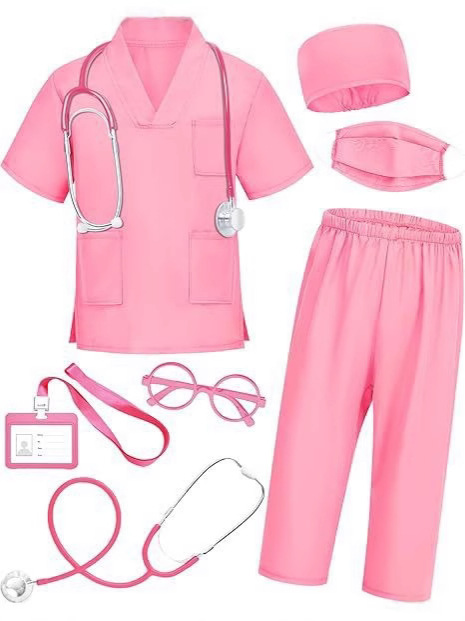 Children's Doctor Uniforms, White Coats, Nurse Uniforms, Surgical Uniforms, Dental Oral Professional Role-Playing Uniforms, Scientific Experiment Uniforms
