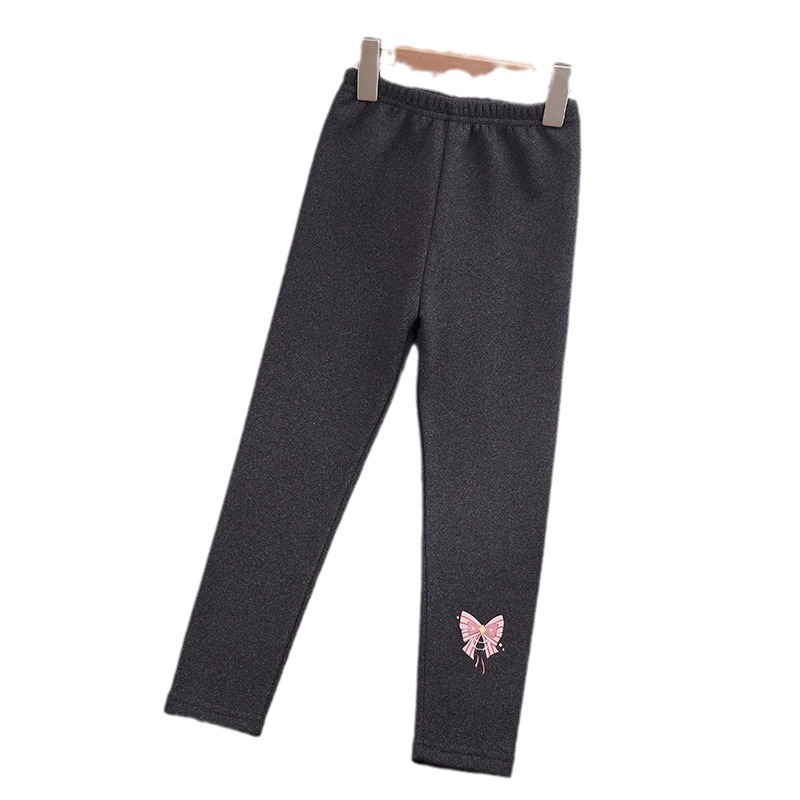 Autumn and Winter girls' leggings children's thickened warm pants stretch trousers outer wear girls' one-piece fleece-lined pants children's clothing