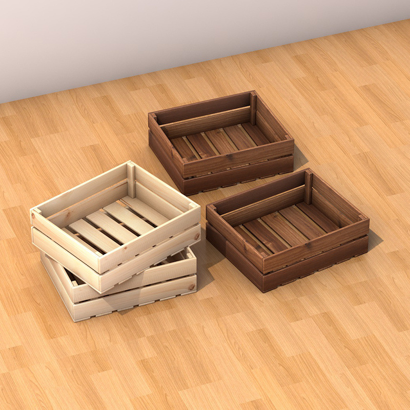 Supermarket Fruit Store Fruit Frame Wooden Frame Box Fruit and Vegetable Rack Display Solid Wooden Box Red Wine Box Stepped Display Rack