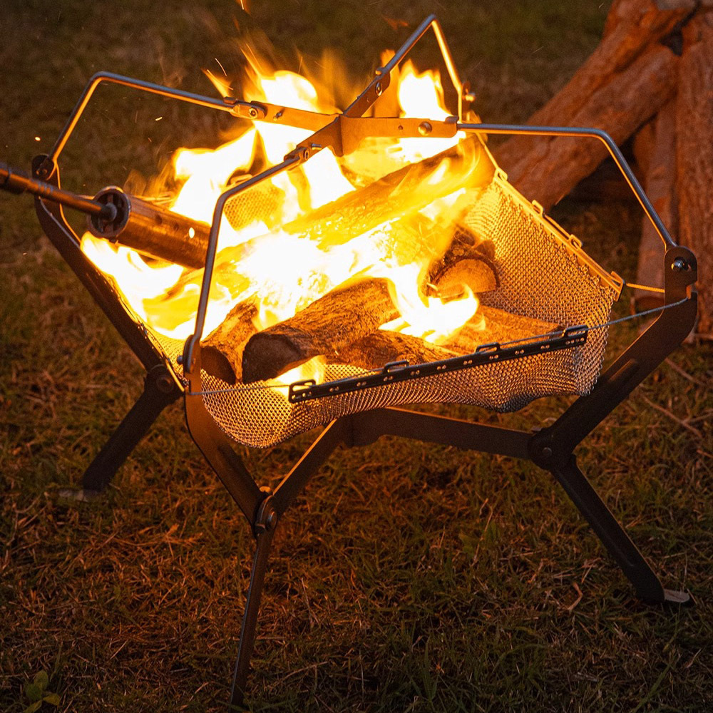 Primitive Titanium Alloy Outdoor Burning Table Portable Heating Firewood Stove Camping Beacon Grill Bonfire Stove