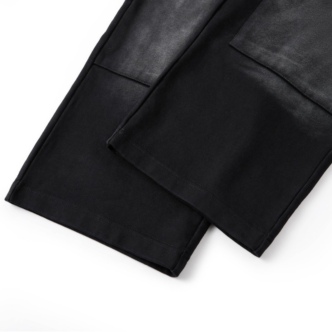 High Street Trendy Brand Washed and Distressed Spray Horse Straight Sweatshirt Pants Export Cross-Border Customization According to Pictures