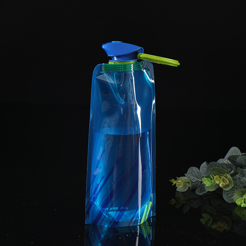 Outdoor Cycling Sports Water Bottle Mountaineering Portable Water Cup Pe Plastic Foldableing Water Bag Gift Promotion Water Storage Bag