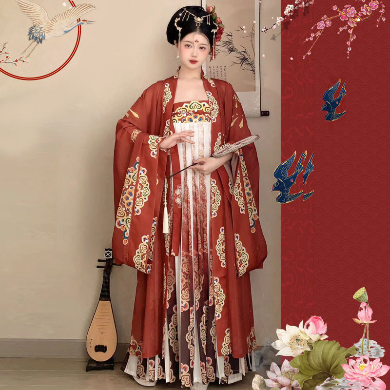 Original Genuine Hanfu [Lanxi] Tang Dynasty-made Qi Chest Skirt Daily Light and Thin Big Sleeve Shirt Full Spring and Summer Hanfu