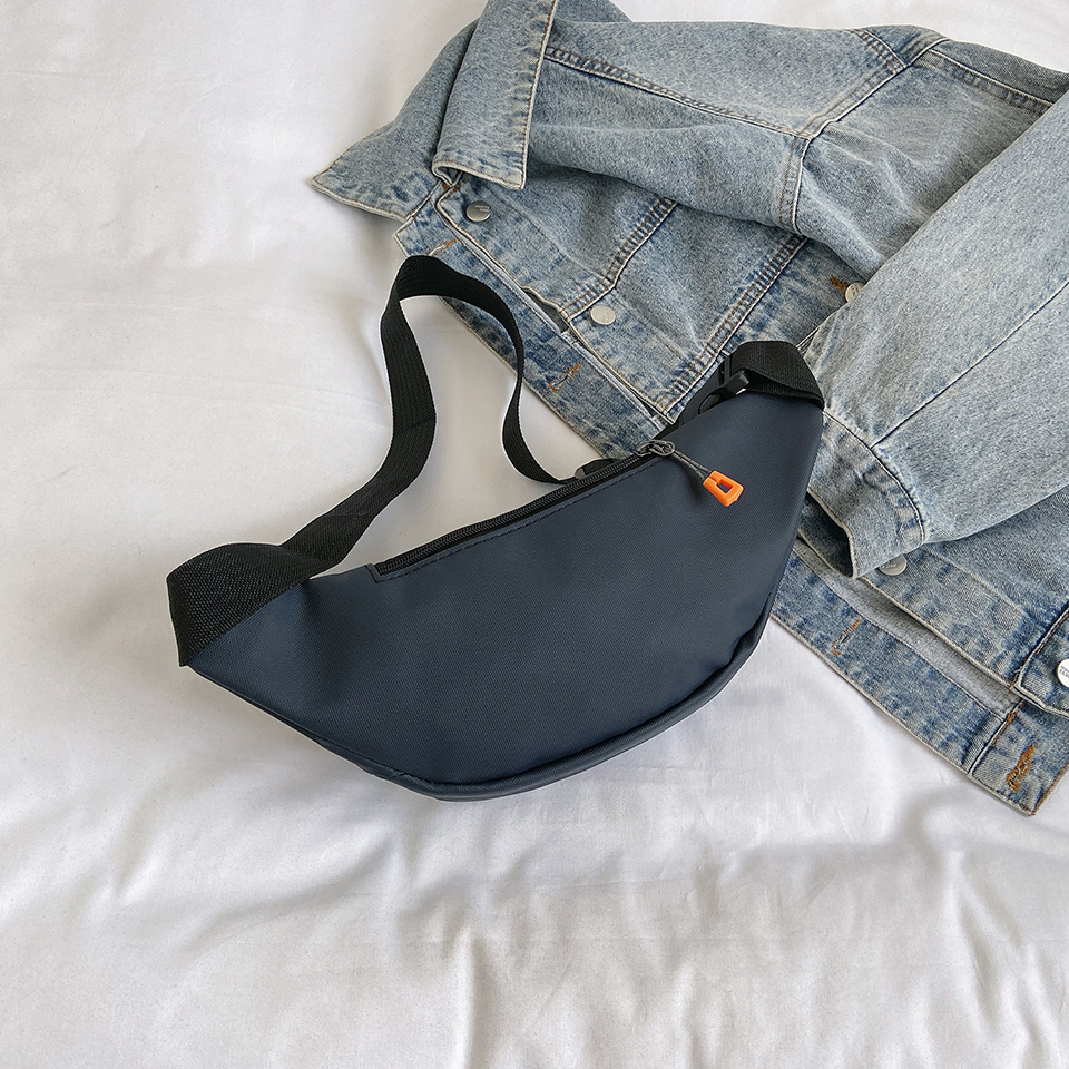 New Simple Solid Color Waterproof Men's and Women's Waist Bag Shoulder Crossbody Bag Outdoor Chest Bag Cross-border Sports Waist Bag