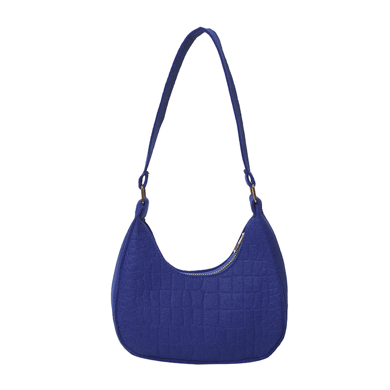 Solid Color Western Style Women's Bag 2025 Fashionable Korean Style Winter New Arrival Stone Pattern Underarm Bag Casual Shoulder Handbag