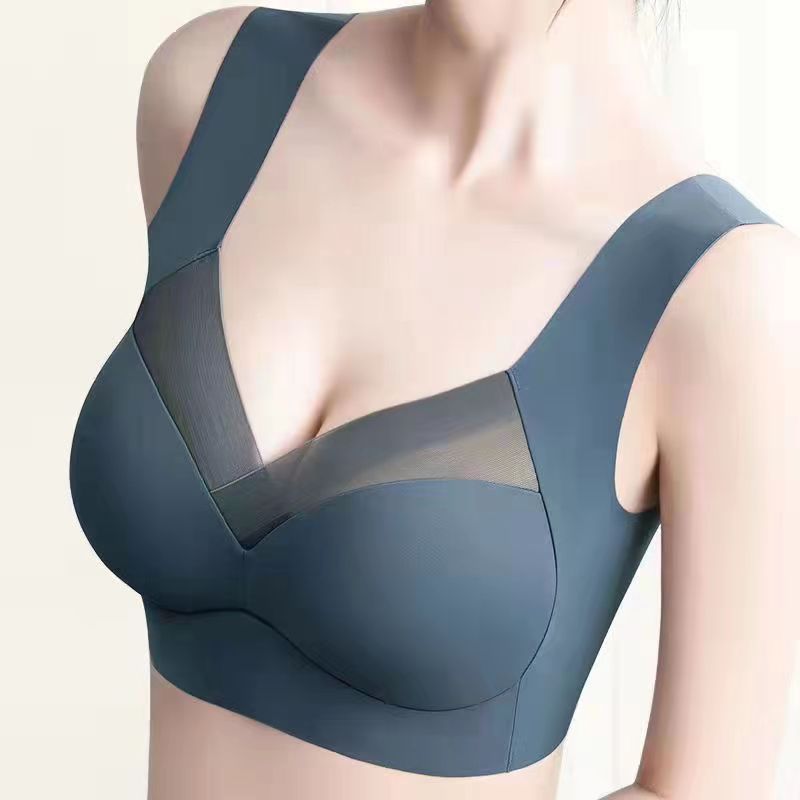 Ice Silk Seamless, Thin and Beautiful Back Women's Underwear Small Breast Gathering No Wire Bra Big Breast Revealing Small Sports Tube Top