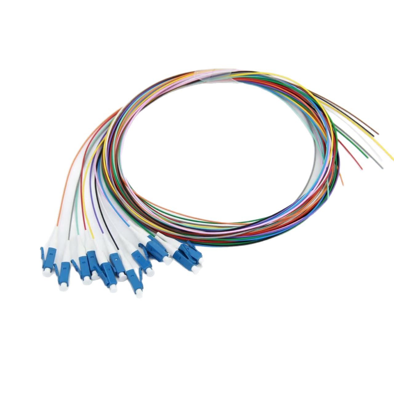 Telecom-Grade 12-Core Bundle Pigtail Sc/Fc/St/Lc Connector 1.2m Low-Smoke Halogen-Free Single-Mode Multi-Mode Fiber Optic Cable
