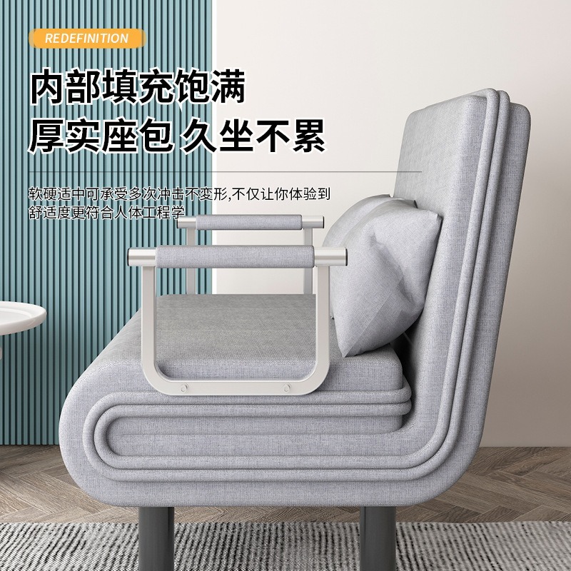 Foldable Sofa Bed with Sliding Storage for Small Apartments, Dual-Purpose Living Room, Simple Lazy Folding Sofa, Companion Bed