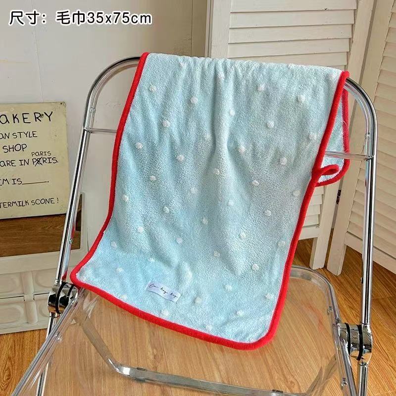 Coral Fleece Creative Snowflake Dot Towel Face Towel Student Dormitory Cleaning Face Bath Towel Household Absorbent