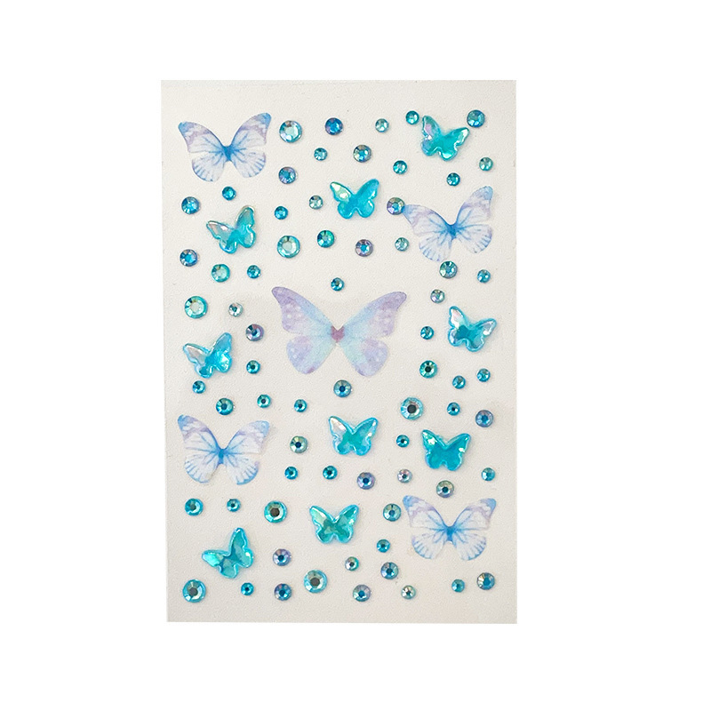 Children's Face Makeup Decoration Self-Adhesive Diamond Stickers Stage Diamond Stickers Mermaid Colored Diamond Concert Makeup Decoration Stickers