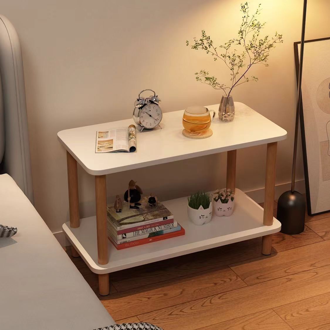 Modern Bedside Table in Ins Style for Bedroom, Small Storage Rack for Rental Apartment, Simple Small Table, Internet-Famous Side Table and Side Cabinet