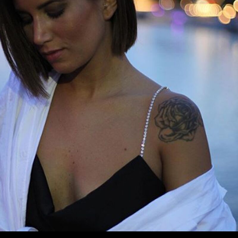 Amazon Fashion single row rhinestone Shoulder chain ins blogger same bra Shoulder chain Shoulder chain