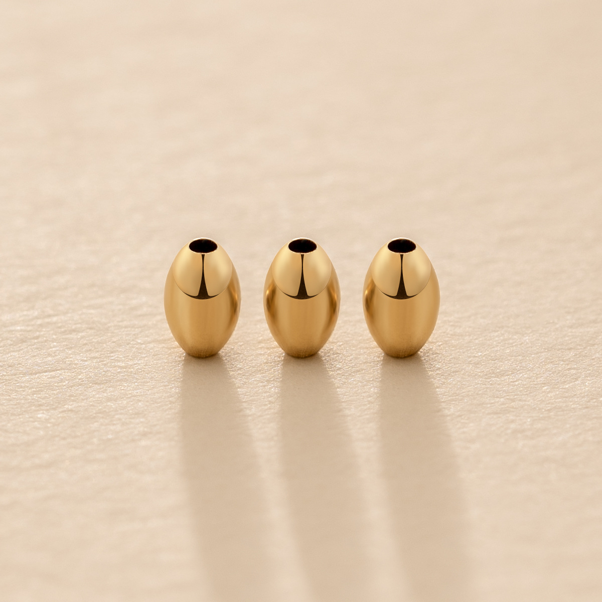 18K Gold Accessories 18K Gold Beads Gold Accessories Olive Au750 Loose Beads Polished Beads Bracelet DIY Manufacturer Wholesale Gold