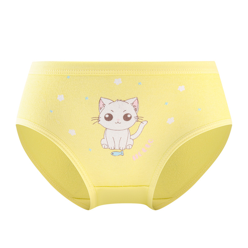 Factory Direct Supply Comfortable Class A Pure Cotton Children's Underwear Cute Cartoon Girls Boxers Large, Small and Medium Children's Briefs
