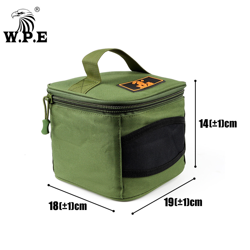W.P.E fishing bag 1 handbag carp wheel fishing tackle 18*20*15cm fishing wheel bag splash proof water fishing accessories
