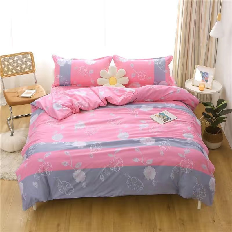 Three-Piece Set Four-Piece Quilt Cover Single Quilt Cover Student Dormitory Bed Sheet Double Single Four Seasons Universal Scrub Skin Friendly