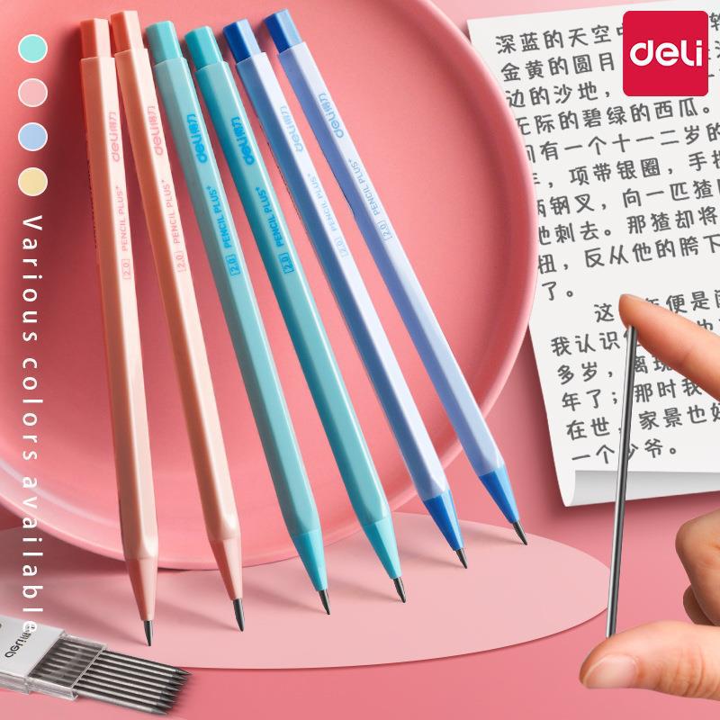 Механический карандаш Deli 58800 2b толстый наконечник hb экзаменационные канцелярские принадлежности 2.0 непрерывный стержень оптовая продажа для детей начальной школы